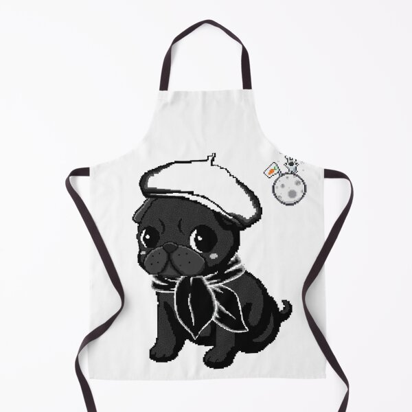 Item preview, Schwarzer Mops Welpe Mond und Hase Pixel Art designed and sold by PopDigital.