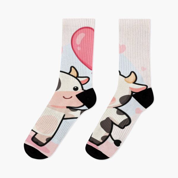 Item preview, Cow Love – Cute Cartoon Cows with Heart Balloon designed and sold by Cristhian Almanza.
