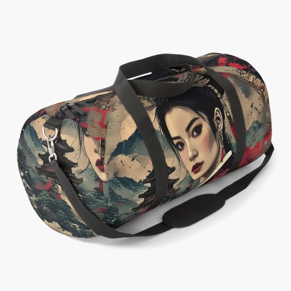 Item preview, Red Kimono Empress Japanese Temple Ink Art designed and sold by Neer arts.