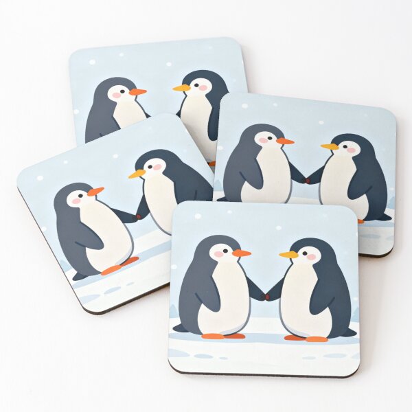 Item preview, Penguin Love – Cute Cartoon Penguins Holding Flippers designed and sold by Cristhian Almanza.