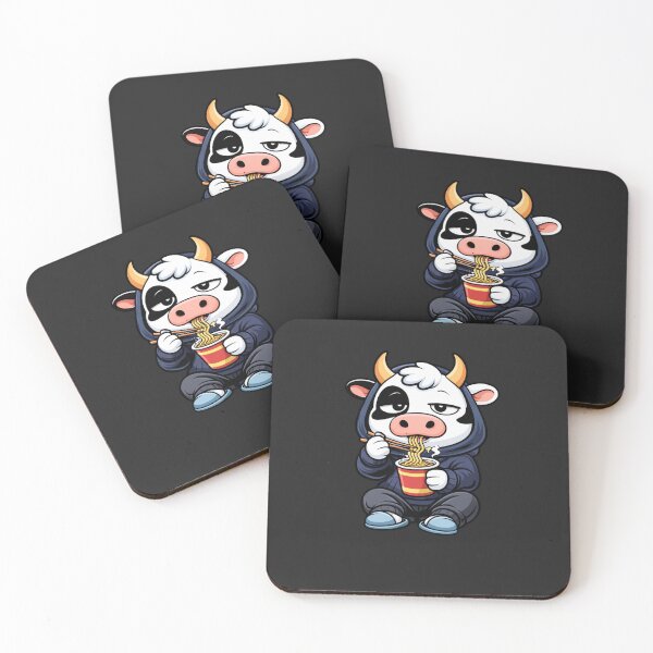 Artikelvorschau, Späte Ramen-Kuh – Niedliche Kuh im Maskottchen-Stil | Gemütliches Design für Erwachsene entworfen und verkauft von ColorSplash123.
