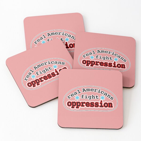 Item preview, Real Americans fight oppression, pink background designed and sold by mntimg.
