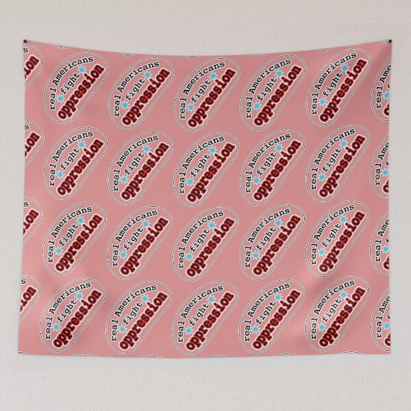 Item preview, Real Americans fight oppression, pink background designed and sold by mntimg.