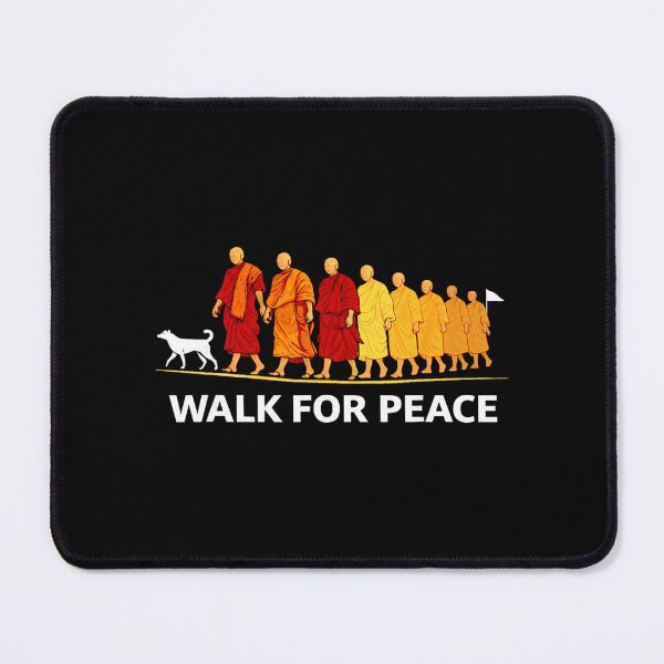 Item preview, Retro Walk for Peace Monks with Aloka Dog Minimalist Zen Art designed and sold by CristHuds.