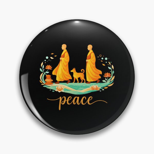 Item preview, Retro Walk for Peace Monks with Aloka Dog Minimalist Zen Art  designed and sold by CristHuds.