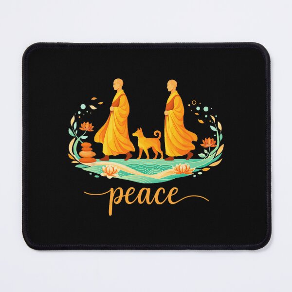 Item preview, Retro Walk for Peace Monks with Aloka Dog Minimalist Zen Art designed and sold by CristHuds.
