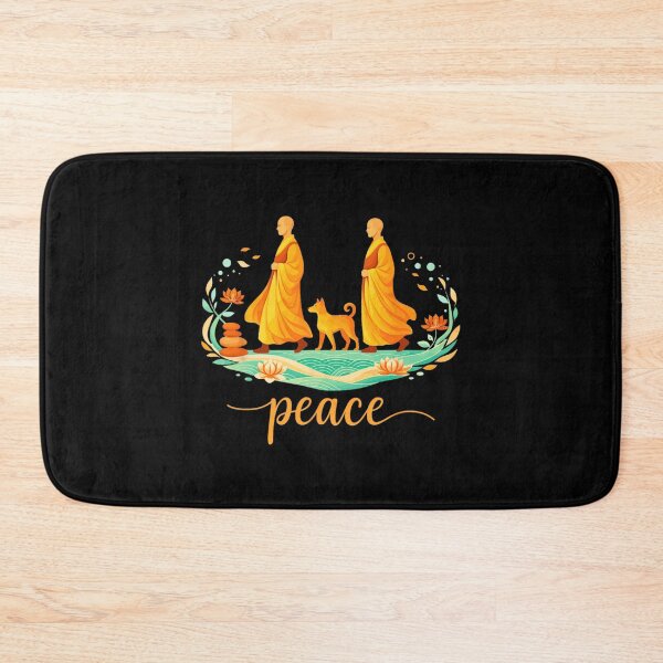 Item preview, Retro Walk for Peace Monks with Aloka Dog Minimalist Zen Art  designed and sold by CristHuds.