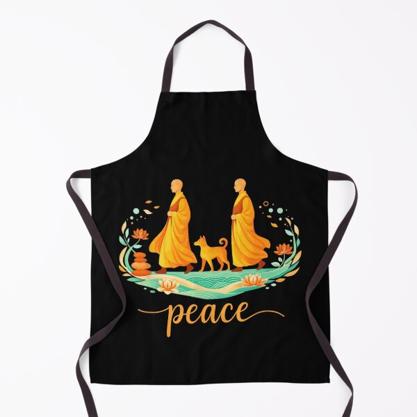 Item preview, Retro Walk for Peace Monks with Aloka Dog Minimalist Zen Art designed and sold by CristHuds.