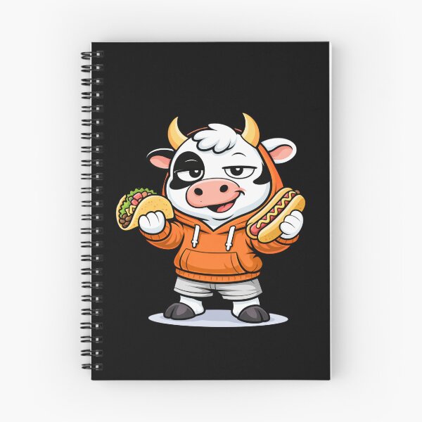 Item preview, Street Food Boss Cow – Cute Mascot Cartoon | Urban Foodie Design designed and sold by ColorSplash123.