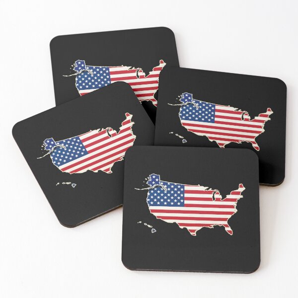 Item preview, United States Stars and Stripes Map designed and sold by Myra365Art.