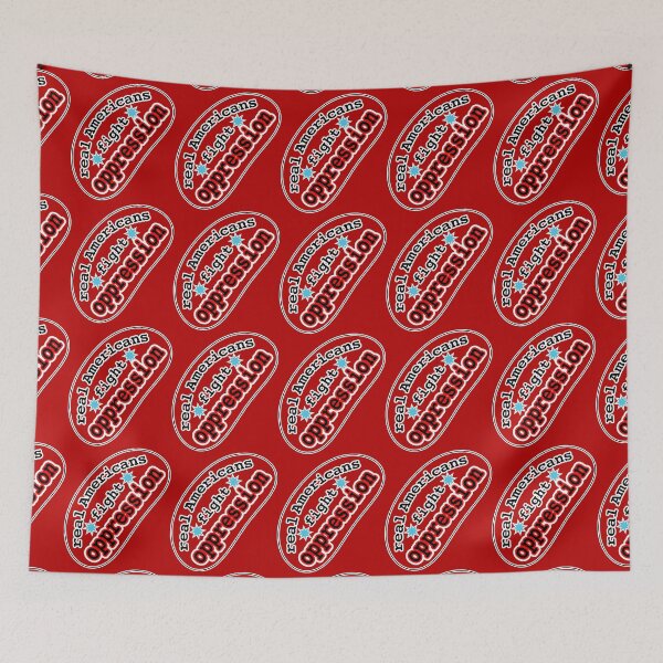 Item preview, Real Americans fight oppression, red background designed and sold by mntimg.