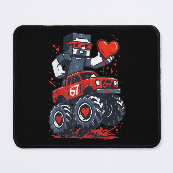 Item preview, Gaming Monster Truck Steve Style Red 67 Pickup With Heart Wheels designed and sold by MariCanal.