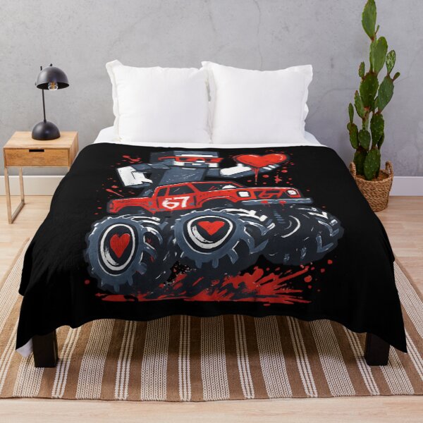 Item preview, Gaming Monster Truck Steve Style Red 67 Pickup With Heart Wheels designed and sold by MariCanal.