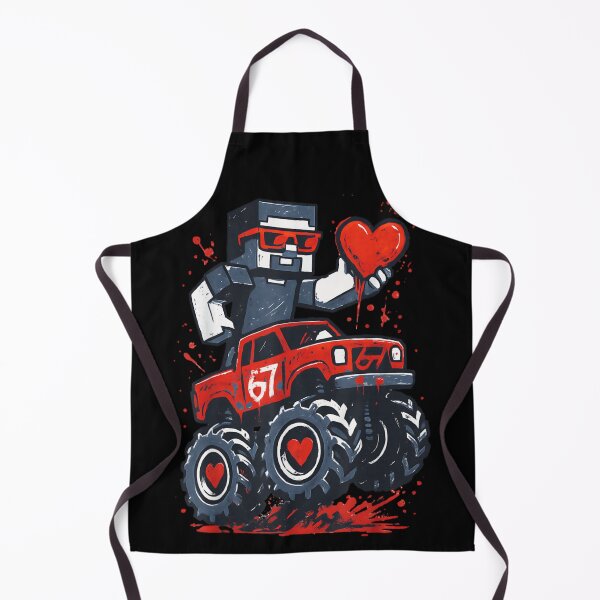 Item preview, Gaming Monster Truck Steve Style Red 67 Pickup With Heart Wheels designed and sold by MariCanal.