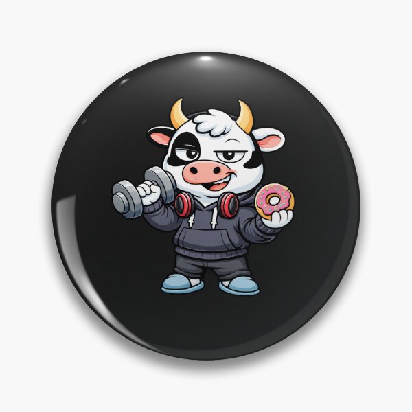 Item preview, Cheat Day Gym Cow – Funny Fitness Mascot | Rebel Workout Design designed and sold by ColorSplash123.