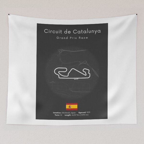 Item preview, Catalunya Race Track Map Poster Minimalist Wall Art designed and sold by shopcanva.