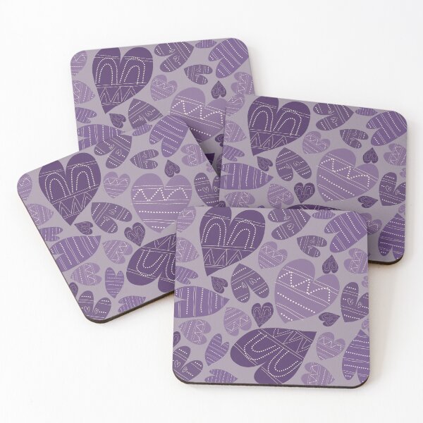 Item preview, Purple Soul: Hand-Drawn Bohemian Heart Pattern for Valentine’s Day designed and sold by  Boho Vibes Studio.