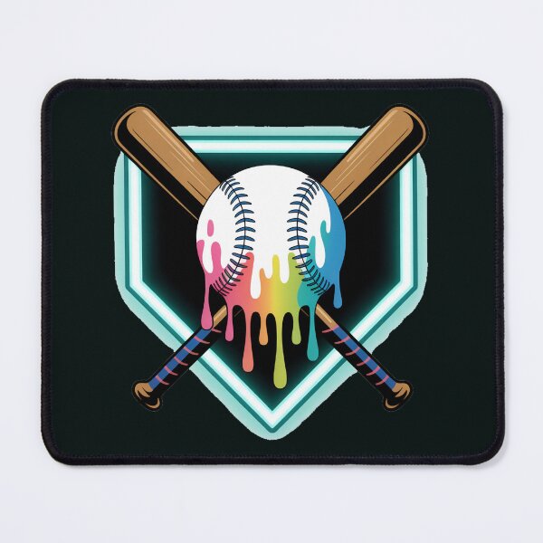 Artikelvorschau, Baseball-Crossbats mit Regenbogen-Drip entworfen und verkauft von Comforts of Home, LLC.