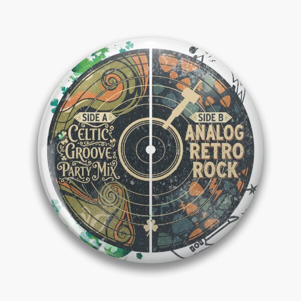 Artikelvorschau, Split-Vinyl – Seite A: Celtic Groove / Seite B: Analog Rock entworfen und verkauft von Nacho Average Designs.