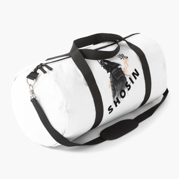Item preview, SHOSIN - Zen Samurai Soul "TAMASHII" Kanji White Duffle Bag designed and sold by SHOSIN-Design.