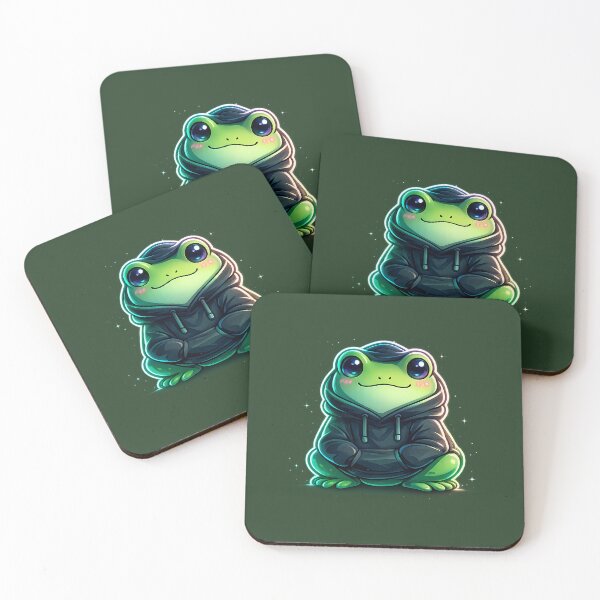 Item preview, Copy of Just Vibing Neon Frog – Cute Cyber Aesthetic Frog in Hoodie designed and sold by Culture Atlas .