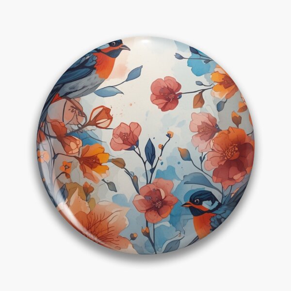 Item preview, Abstract Watercolor Birds and Botanical Blossoms designed and sold by optimusprime39.