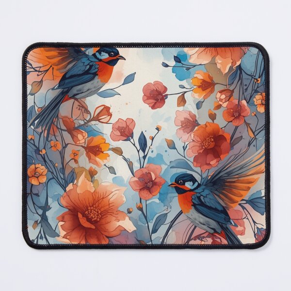 Item preview, Abstract Watercolor Birds and Botanical Blossoms designed and sold by optimusprime39.