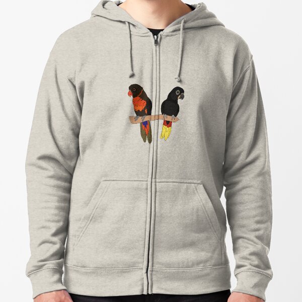 Dusky Lory and Black Lory Zipped Hoodie