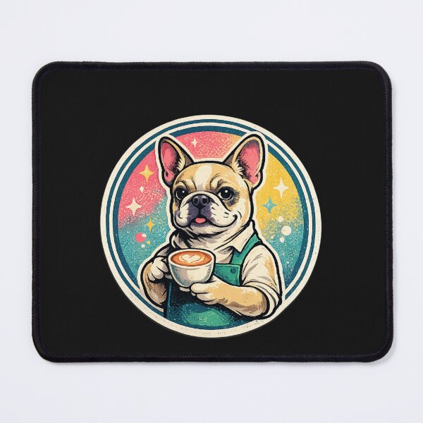 Item preview, French Bulldog Barista Badge designed and sold by KylianStoreMx.