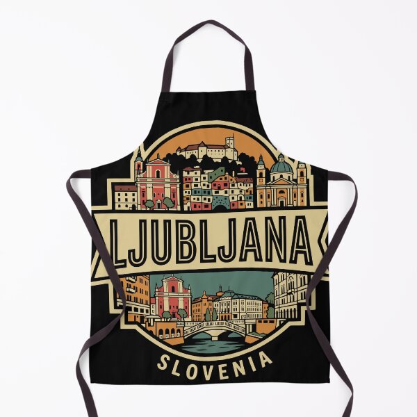 Item preview, Ljubljana Slovenia Skyline Vintage Travel Badge Souvenir designed and sold by Imaginationbeyond.