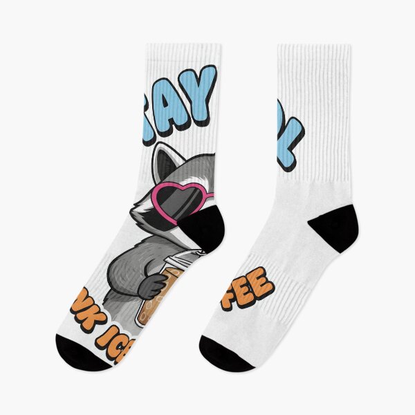 Artikelvorschau, Stay Cool Raccoon – Retro-Typografie-Illustration eines Waschbären, der Eiskaffee trinkt entworfen und verkauft von DIRTYSKETCHH.