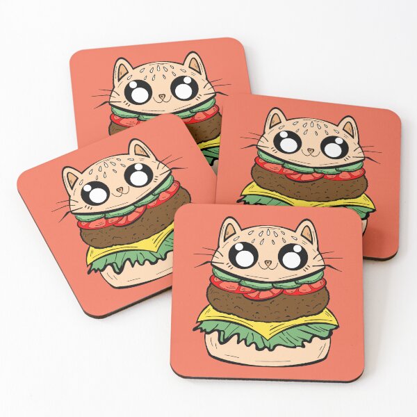Item preview, Cat burger With light red background  designed and sold by missmann.