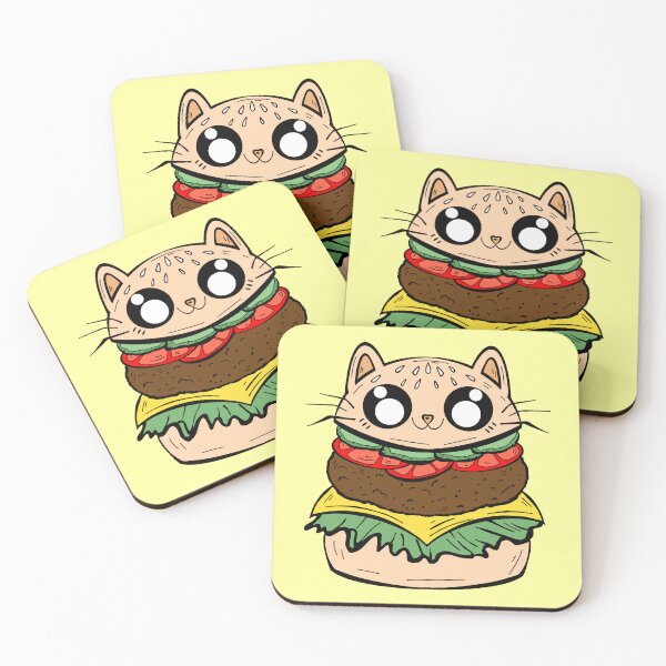 Item preview, Cat burger Light yellow background  designed and sold by missmann.