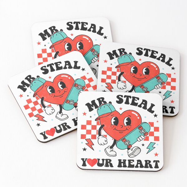 Item preview, Mr Steal Your Heart Retro Skater Heart Character With Skateboard Valentine Gift designed and sold by Nannythenimfa.