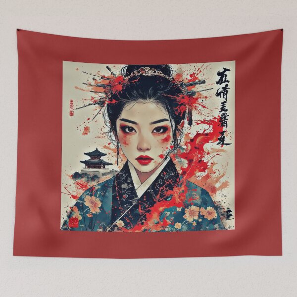 Item preview, Crimson Beauty | Asian Ink Artwork designed and sold by Neer arts.