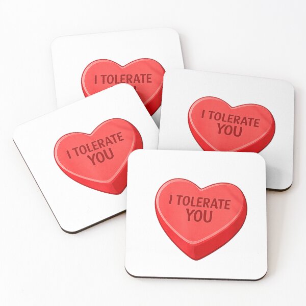 Item preview, I Tolerate You Funny Sarcastic Anti Valentine Conversation Candy Heart Gift designed and sold by RenettaFunky.