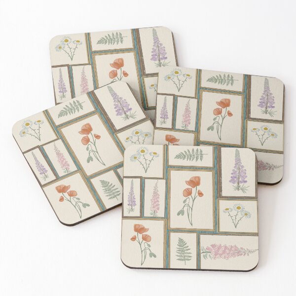 Item preview, Vintage Wildflower Botanical Collage - Antique Garden Plates designed and sold by holu_designs.