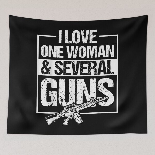 Item preview, I Love One Woman And Several Guns Funny Patriotic Husband Gift designed and sold by RenettaFunky.