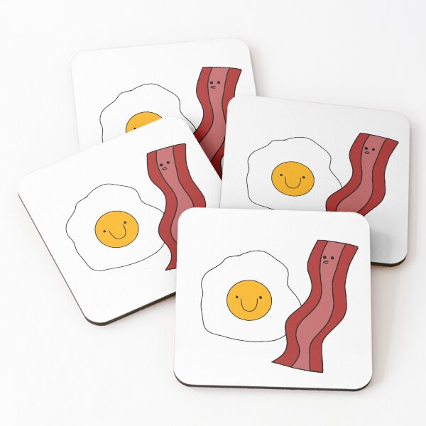 Item preview, Happy Fried Egg and Bacon – Cute Funny Breakfast Cartoon designed and sold by Sandeeday.