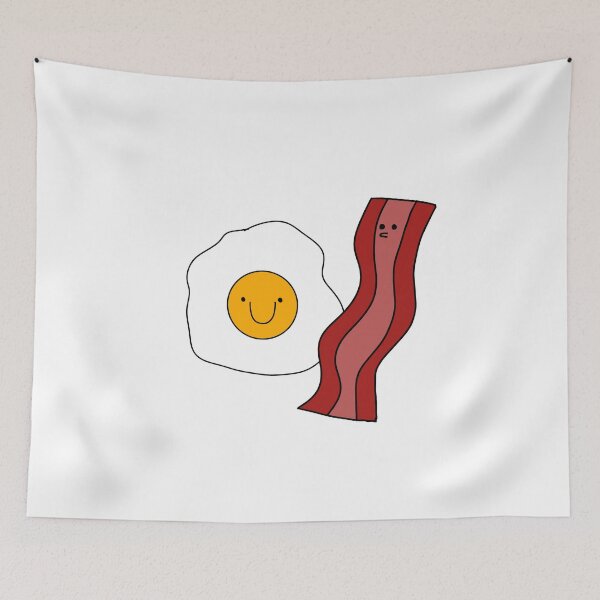Item preview, Happy Fried Egg and Bacon – Cute Funny Breakfast Cartoon designed and sold by Sandeeday.