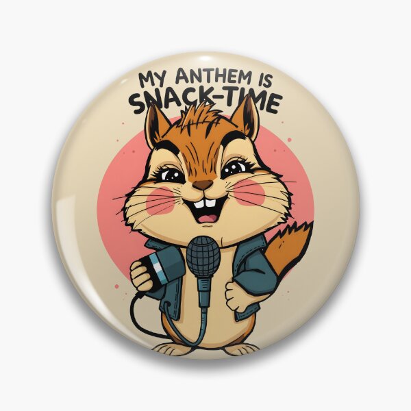 Item preview, My Anthem Is Snack-Time — Funny Punk Squirrel Holding Microphone Cartoon designed and sold by Amplify-n-Co.