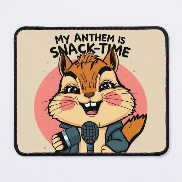 Item preview, My Anthem Is Snack-Time — Funny Punk Squirrel Holding Microphone Cartoon designed and sold by Amplify-n-Co.