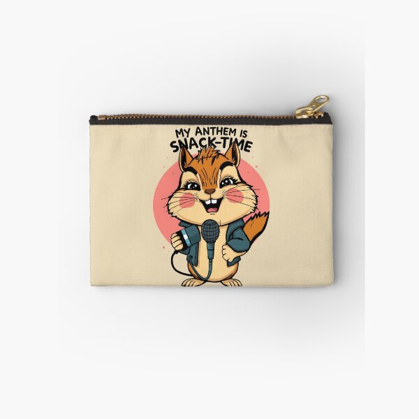 Item preview, My Anthem Is Snack-Time — Funny Punk Squirrel Holding Microphone Cartoon designed and sold by Amplify-n-Co.