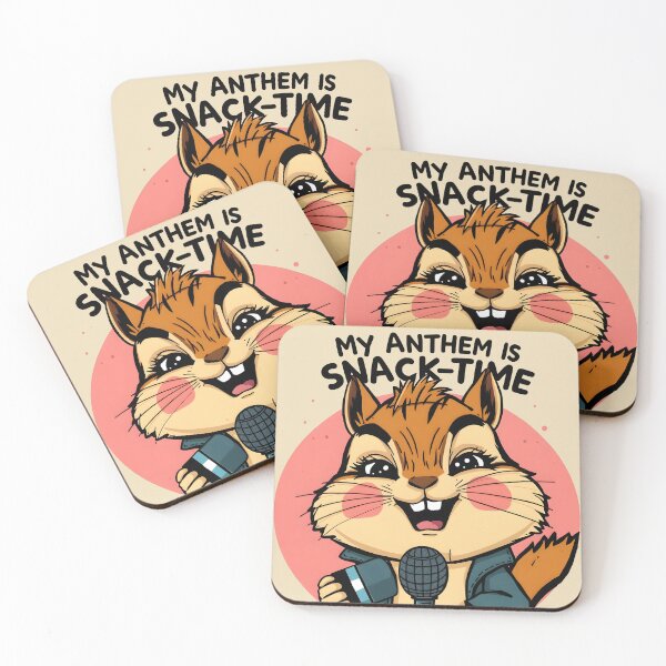 Item preview, My Anthem Is Snack-Time — Funny Punk Squirrel Holding Microphone Cartoon designed and sold by Amplify-n-Co.