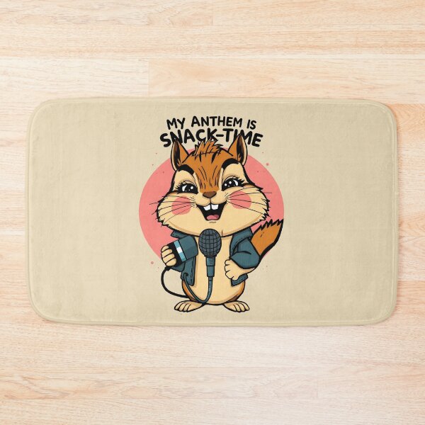 Item preview, My Anthem Is Snack-Time — Funny Punk Squirrel Holding Microphone Cartoon designed and sold by Amplify-n-Co.
