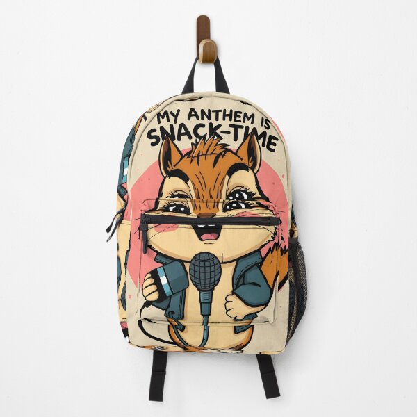 Item preview, My Anthem Is Snack-Time — Funny Punk Squirrel Holding Microphone Cartoon designed and sold by Amplify-n-Co.