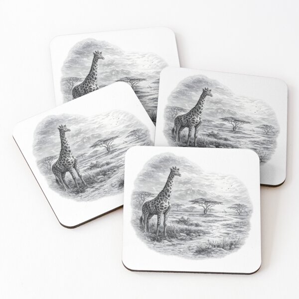 Item preview, Giraffe in an acacia landscape designed and sold by AggAverse.