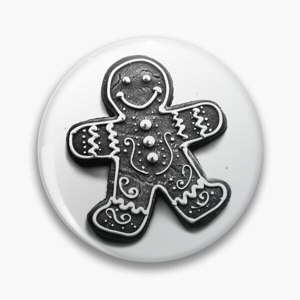Item preview, Gingerbread Man Cookie – Black and White Christmas Illustration designed and sold by inkoutninja.