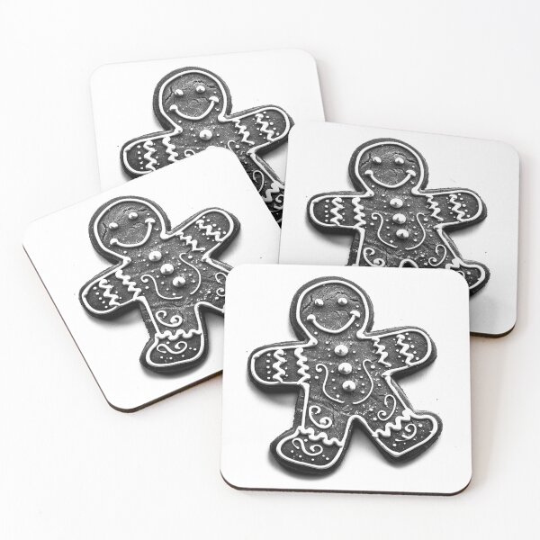 Item preview, Gingerbread Man Cookie – Black and White Christmas Illustration designed and sold by inkoutninja.