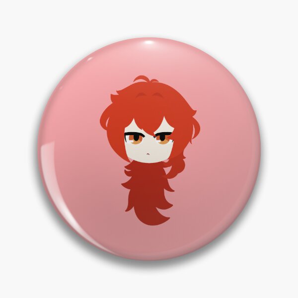 Item preview, Lineless Diluc Genshin Impact Chibi designed and sold by MozzyElla.